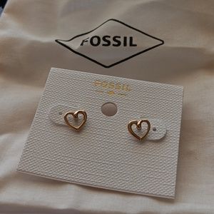 Fossil open heart earrings